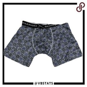 Warriors & Scholars Blue/Gray Pattern Designer Boxer Brief Underwear in Medium